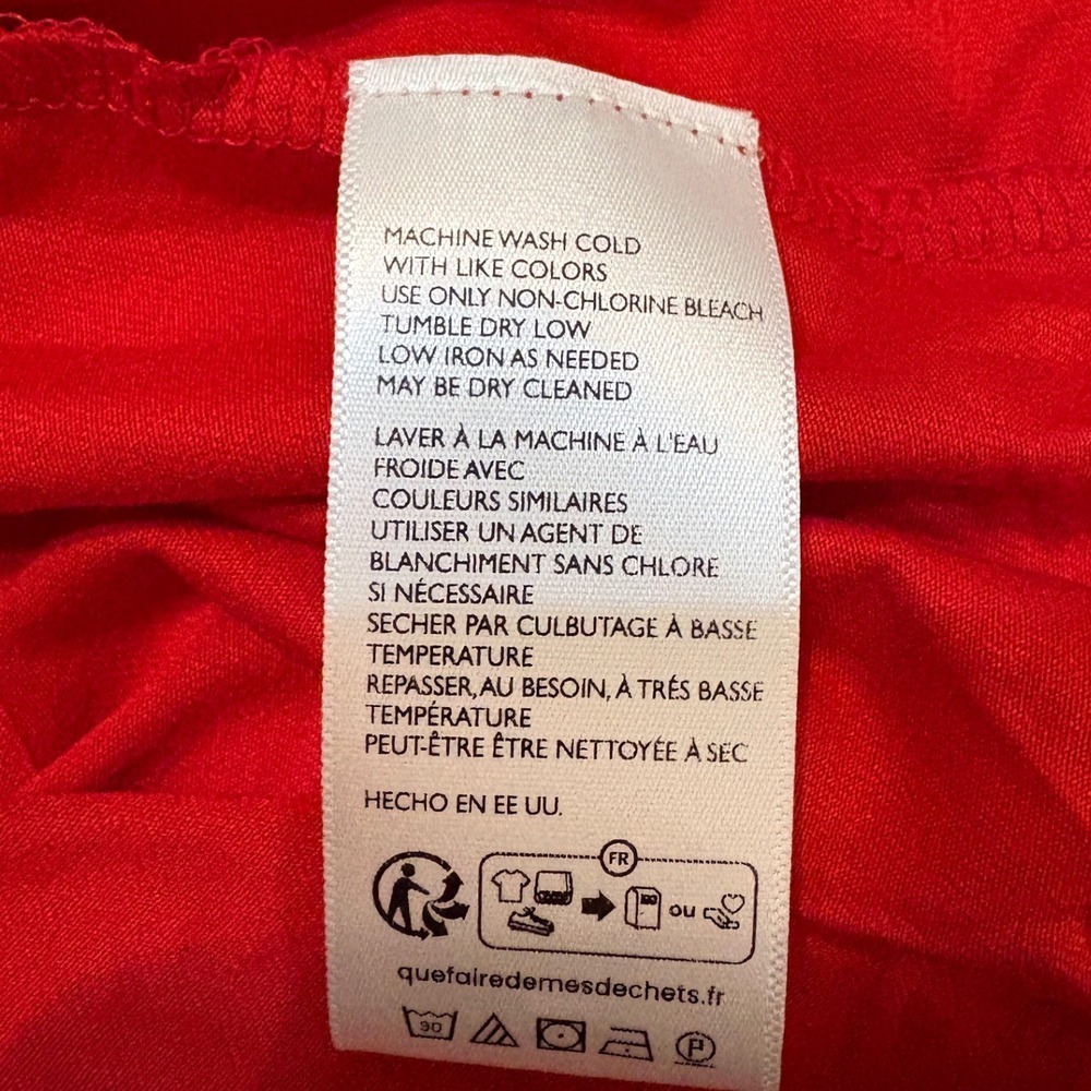 Free People Beach Red Mock Neck Bell Sleeve Mini Dress S P Made USA - Picture 7 of 8